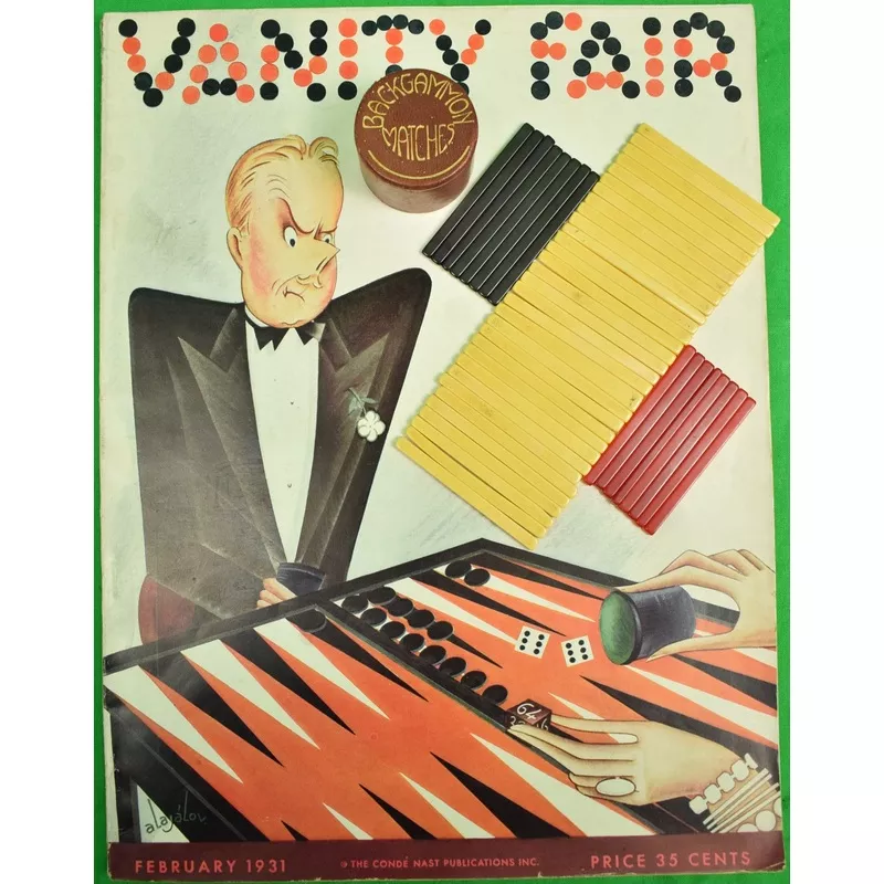 "Backgammon Matches w/ 48 Bakelite c1930s Sticks In Leather Tube" (SOLD)