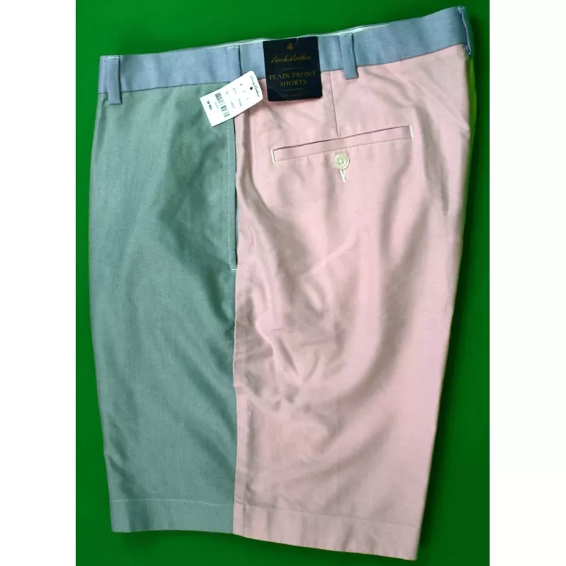 "Brooks Brothers Patch Panel Oxford Cloth Shorts" Sz 35 (New w/ BB Tag)