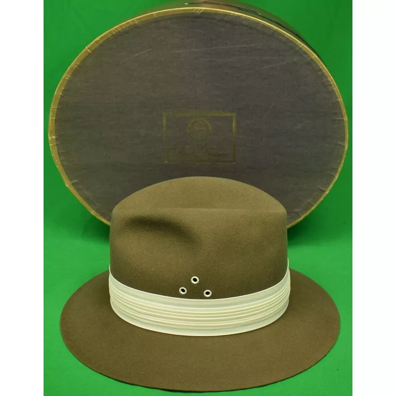 "Brooks Brothers Safari Fedora Wool Felt Hat" Sz: M/ 7 (DEADSTOCK in BB Box)