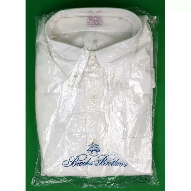 "Brooks Brothers White OCBD Shirt" Sz 17-6 (Deadstock in BB Bag) (SOLD)