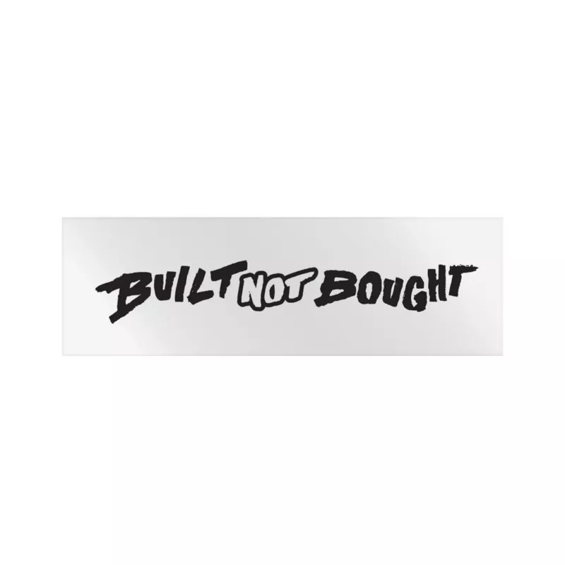 "Built Not Bought" Horizontal Monochrome Rod Decals Black