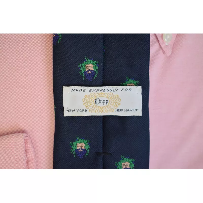 "Chipp Bacchanalian Society Club Navy Poly Tie" (SOLD)