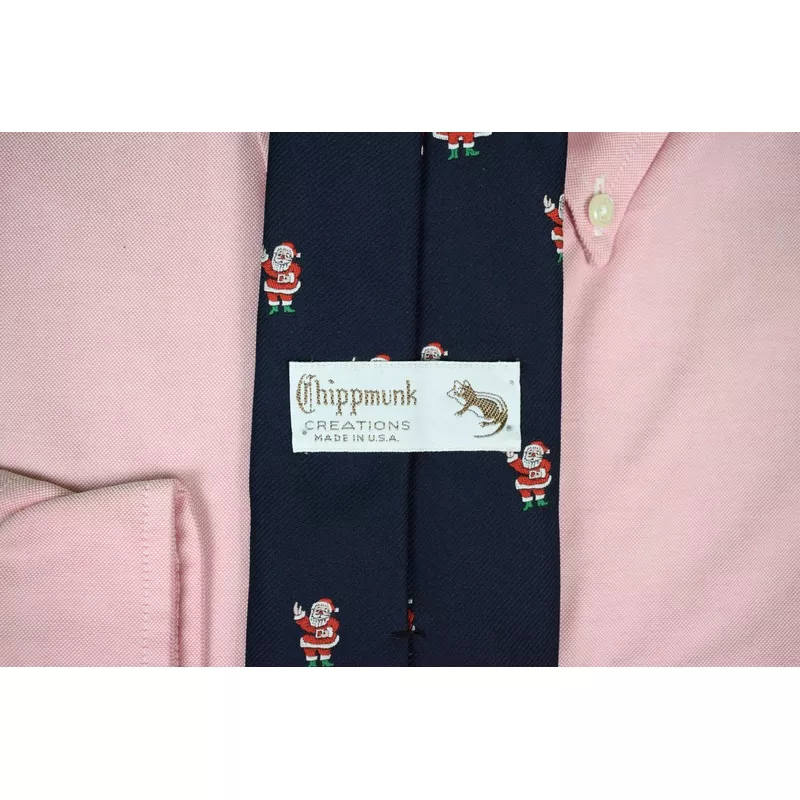 "Chipp Santa Flasher Navy Poly Tie" (SOLD)