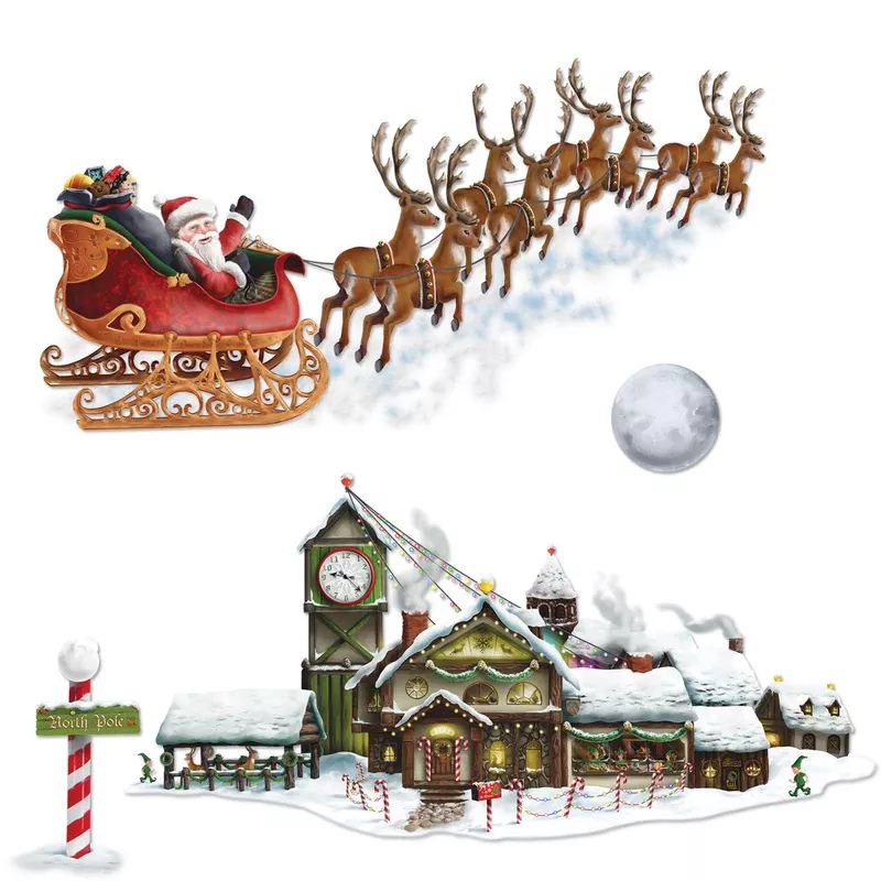 Christmas Santa’s Sleigh & Workshop Props