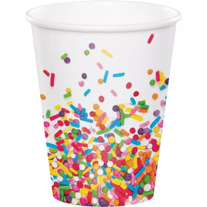 Confetti Sprinkles 9 oz Paper Cups (96 per Case)