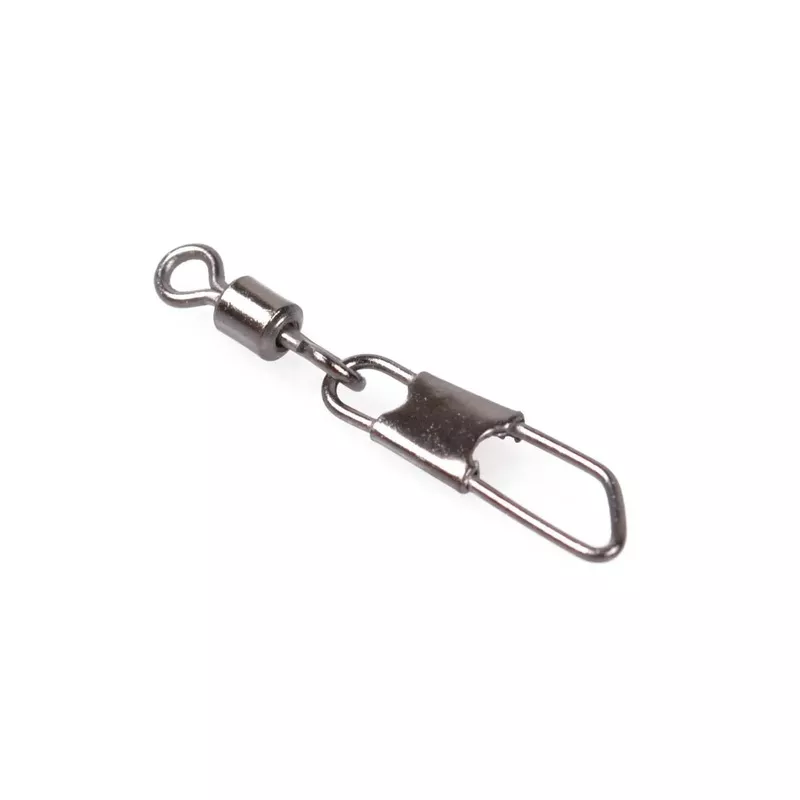 Dr.Fish 50pcs Rolling Swivel with Safety Snap 15lb