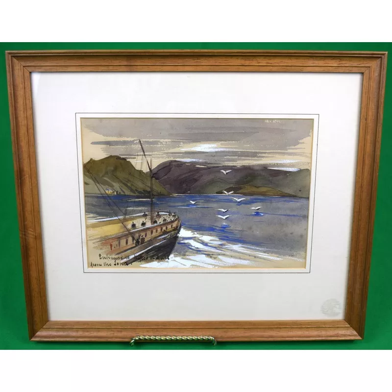 "Entrance To The Kyles Of Bute, From The Iona Steamer" Watercolour