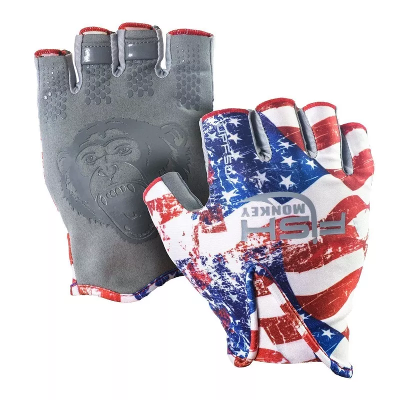 Fish Monkey FM18 Stubby Guide Glove Blue Water Camo
