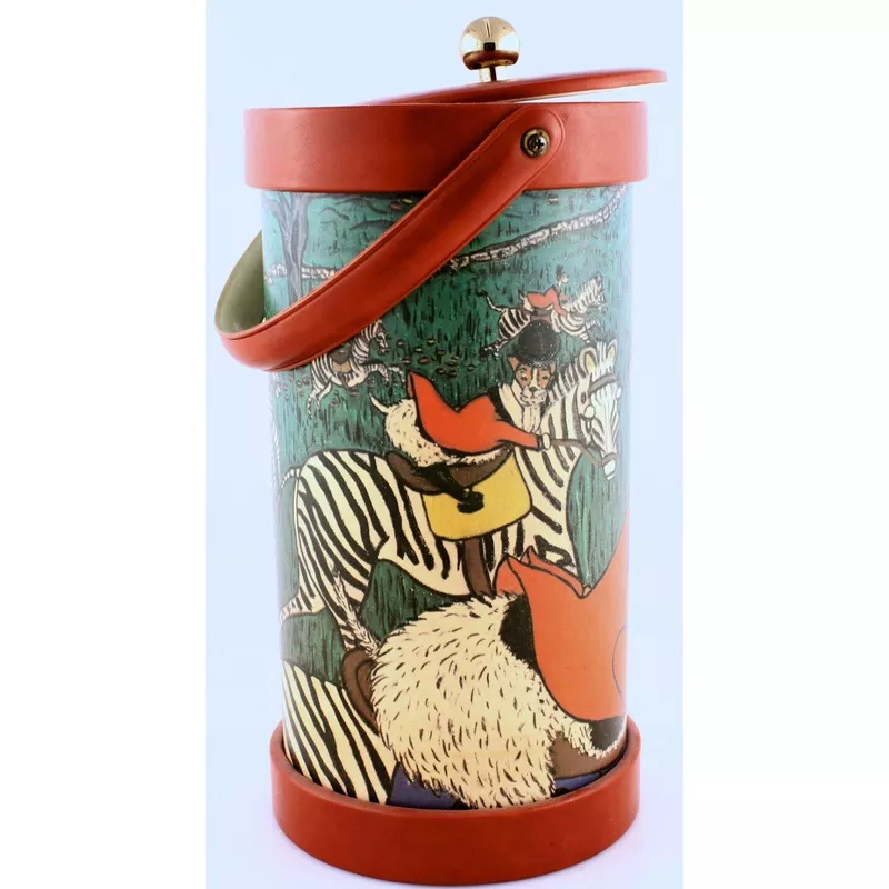 "Fox-Hunter Hounds w/ Zebras Ice Bucket" (SOLD)