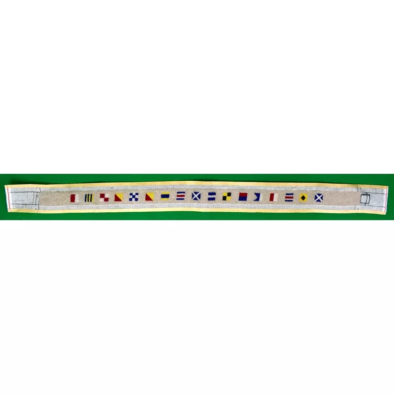 "Hand-Needlepoint (17) Signal Flag Canvas Belt"