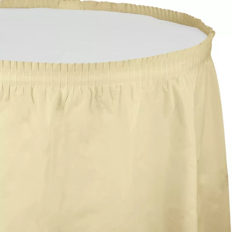 Ivory Plastic Tableskirt 29 inch x 14 ft (6 per Case)