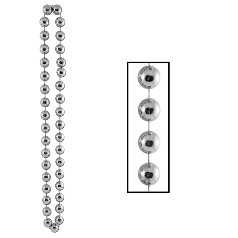Jumbo Party Bead Necklaces – silver