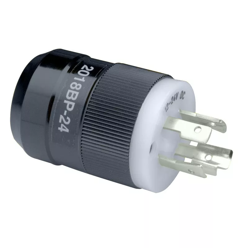 MARINCO 4-Wire 12/24V Male Trolling Motor Plug: Black