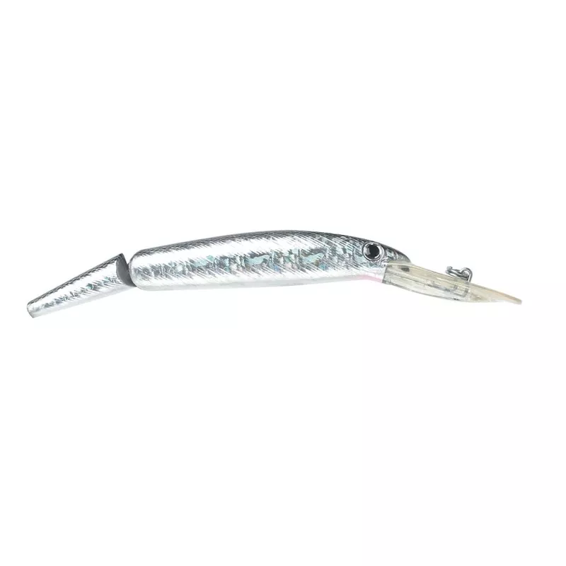 P-Line Predator Minnow Jointed Deep Diving Rattling Plug 5.5" Transparent White