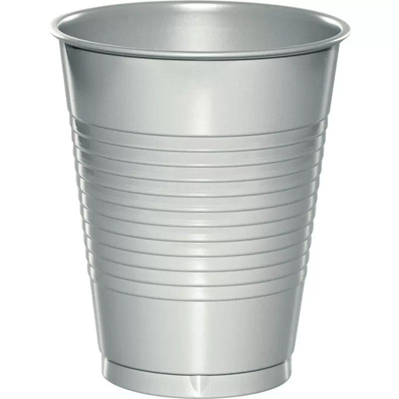 Shimmering Silver 16 oz Plastic Cups (240 per Case)