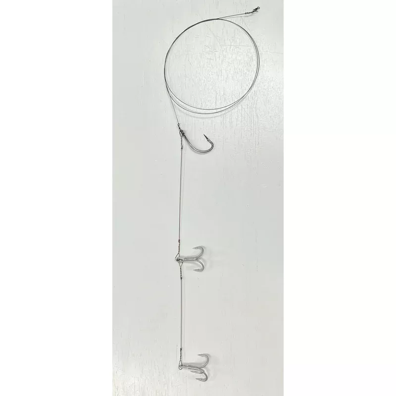 Titanium Wahoo Rig (10pk): #9 Trace Wire / Mustad J-Hook / St-66 (Treble)