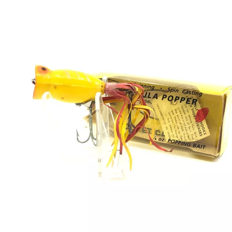 Vintage Arbogast Hula Popper with Box Yellow Shore