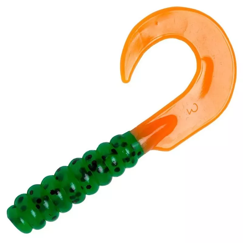 Yum Walleye Curltail Grub 12 Pack Fire Tiger