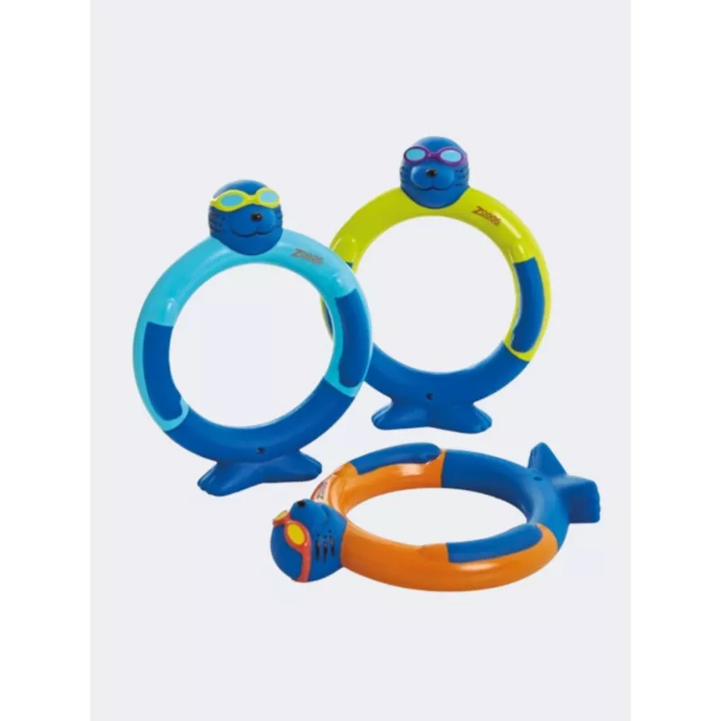 Zoggs Zoggy Dive Rings Stage 3 Unisex Swim Toys Orange/Blue/Yellow